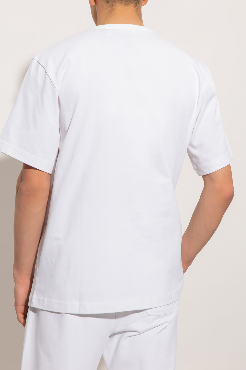 Tシャツ・カットソー HELMUT LANG Woman T-Shirt White O06HW507 100 White Slim Logo T-shirt by Helmut Lang on Sale